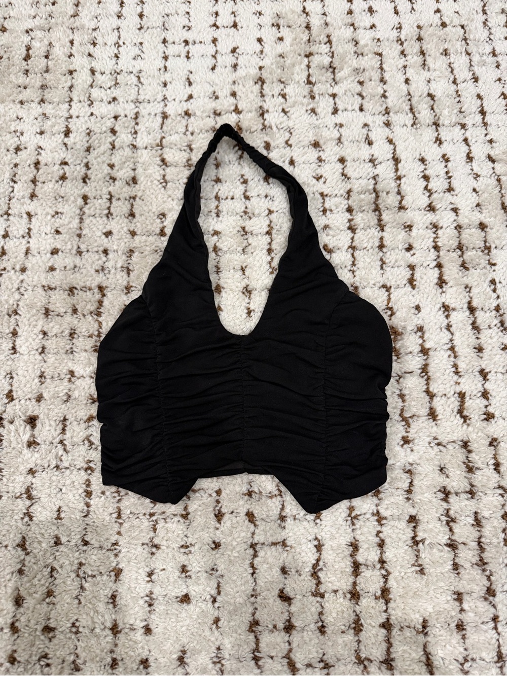 Tiger Mist — Black Ruched Halter Top